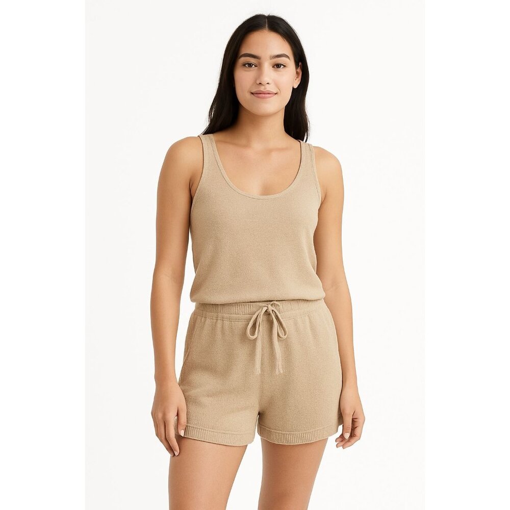 DYI Women's Knitted Sweater Short Tan Size Large